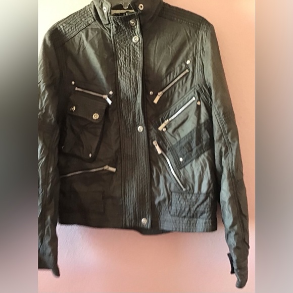 High Society gray Jacket  with zippered pockets size medium - Picture 3 of 8